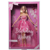 Barbie Birthday Wishes Blonde Doll in Pink Satin and Tulle Dress for Kids Ages 6+